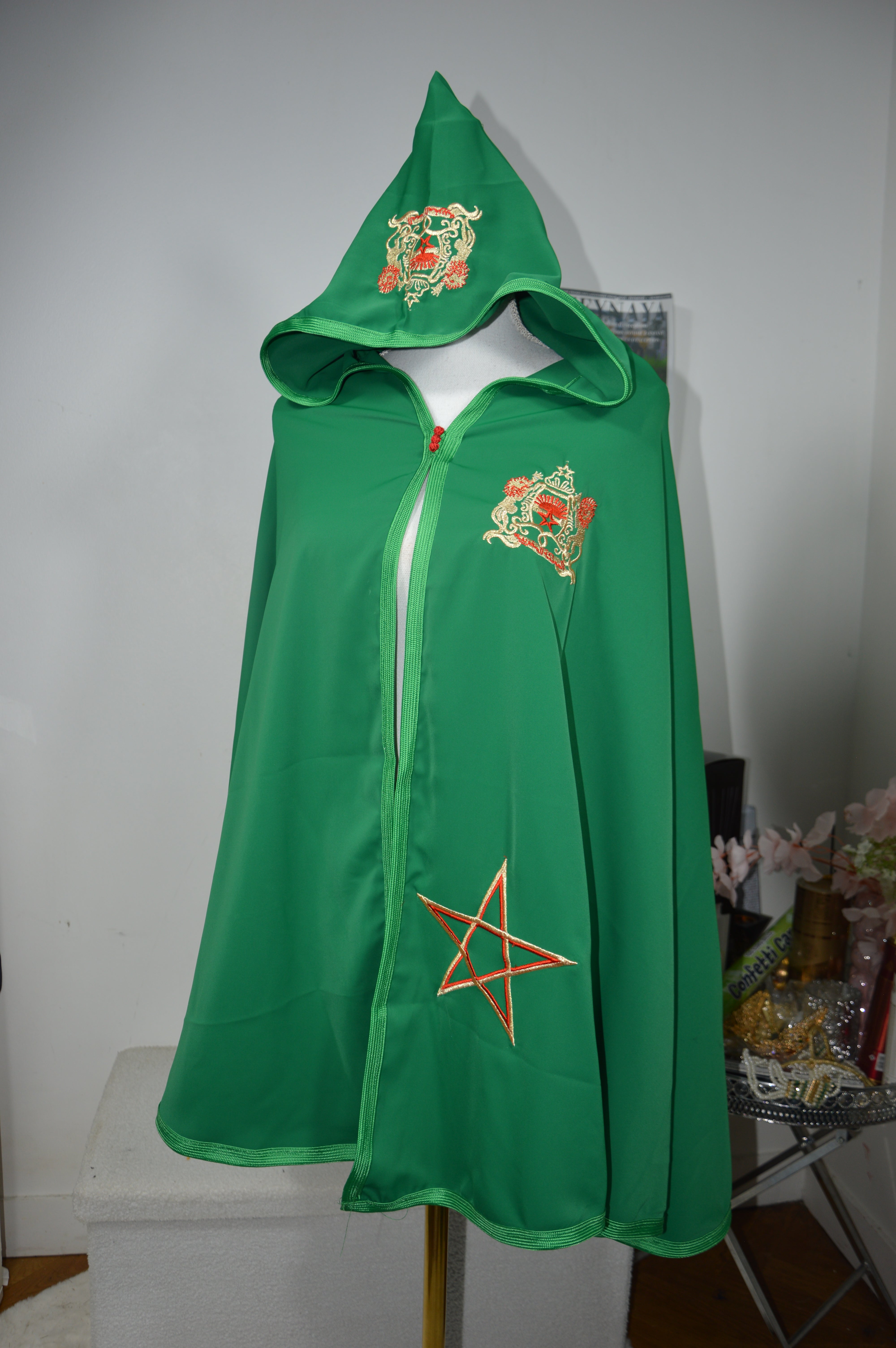 Cape Royale Enfant Crêpe Premium Vert - Collection Maroc Prestige