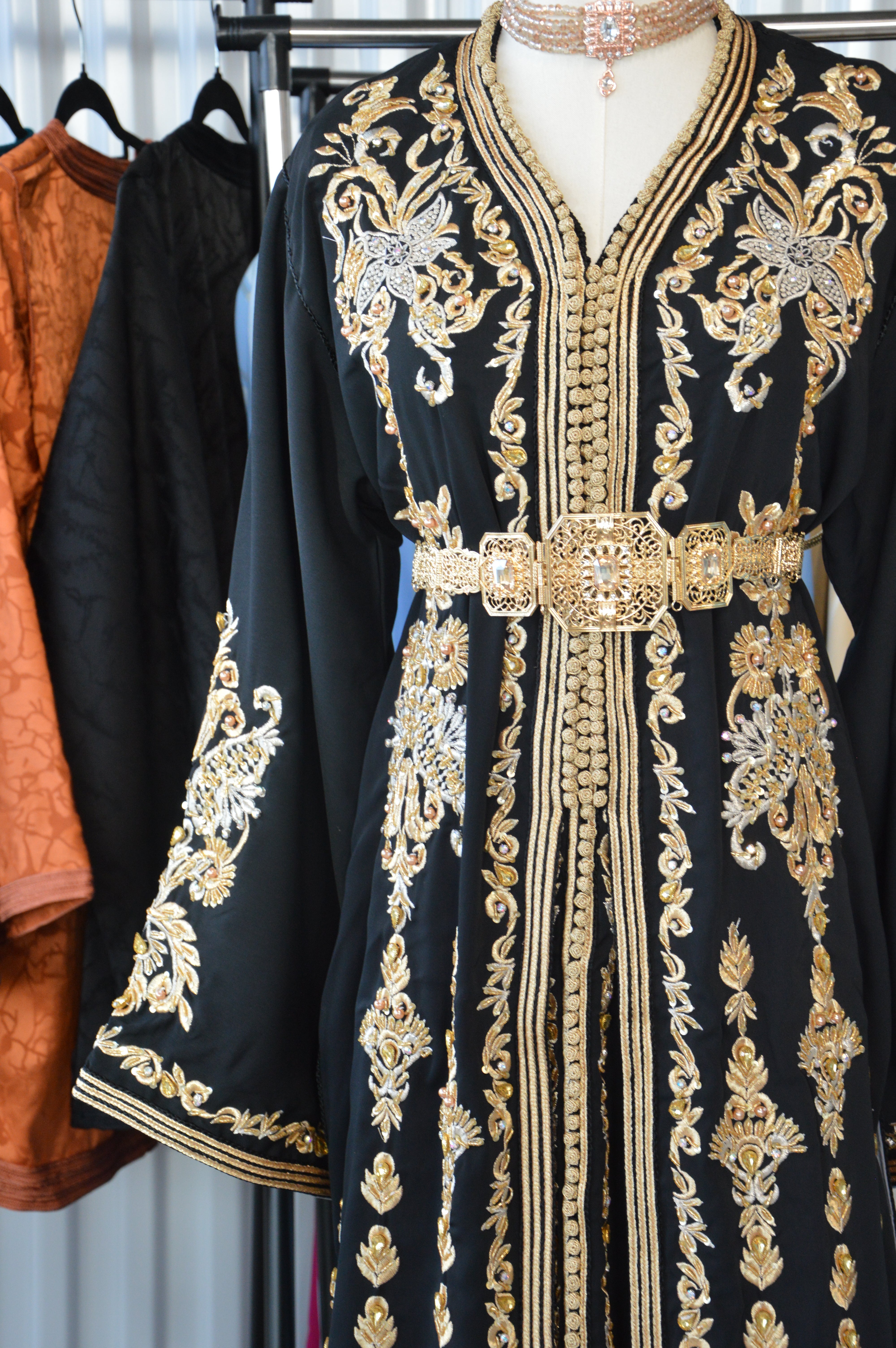 Caftan Maria Noir – Sophistication Absolue & Élégance Marocaine