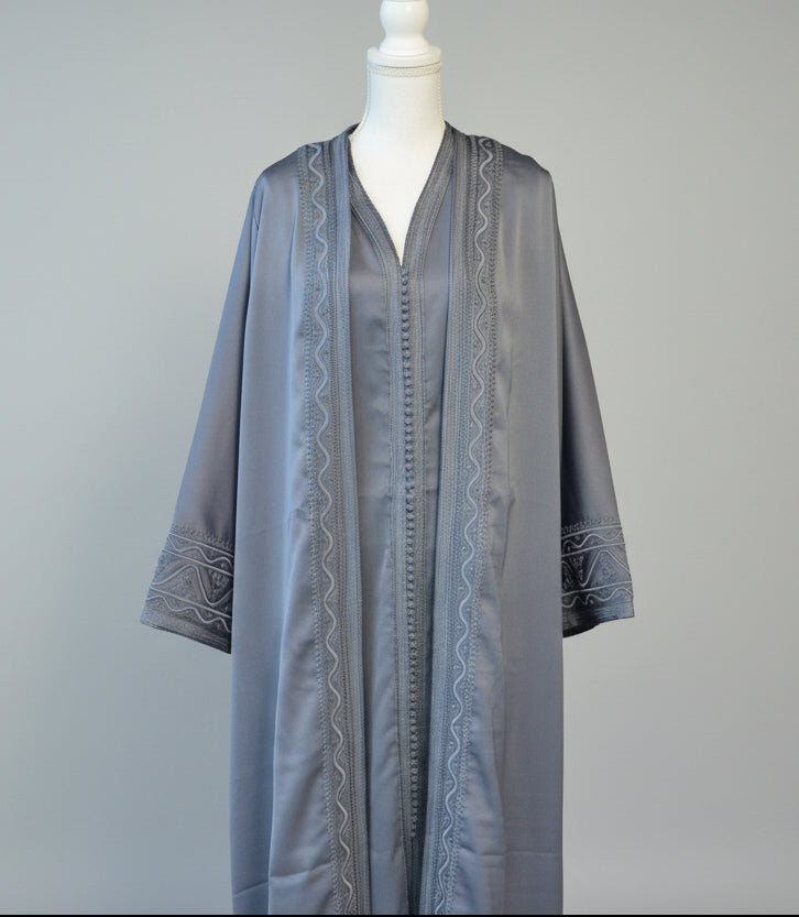 Kimono Premium Gris – Sophistication Discrète & Luxe Oriental