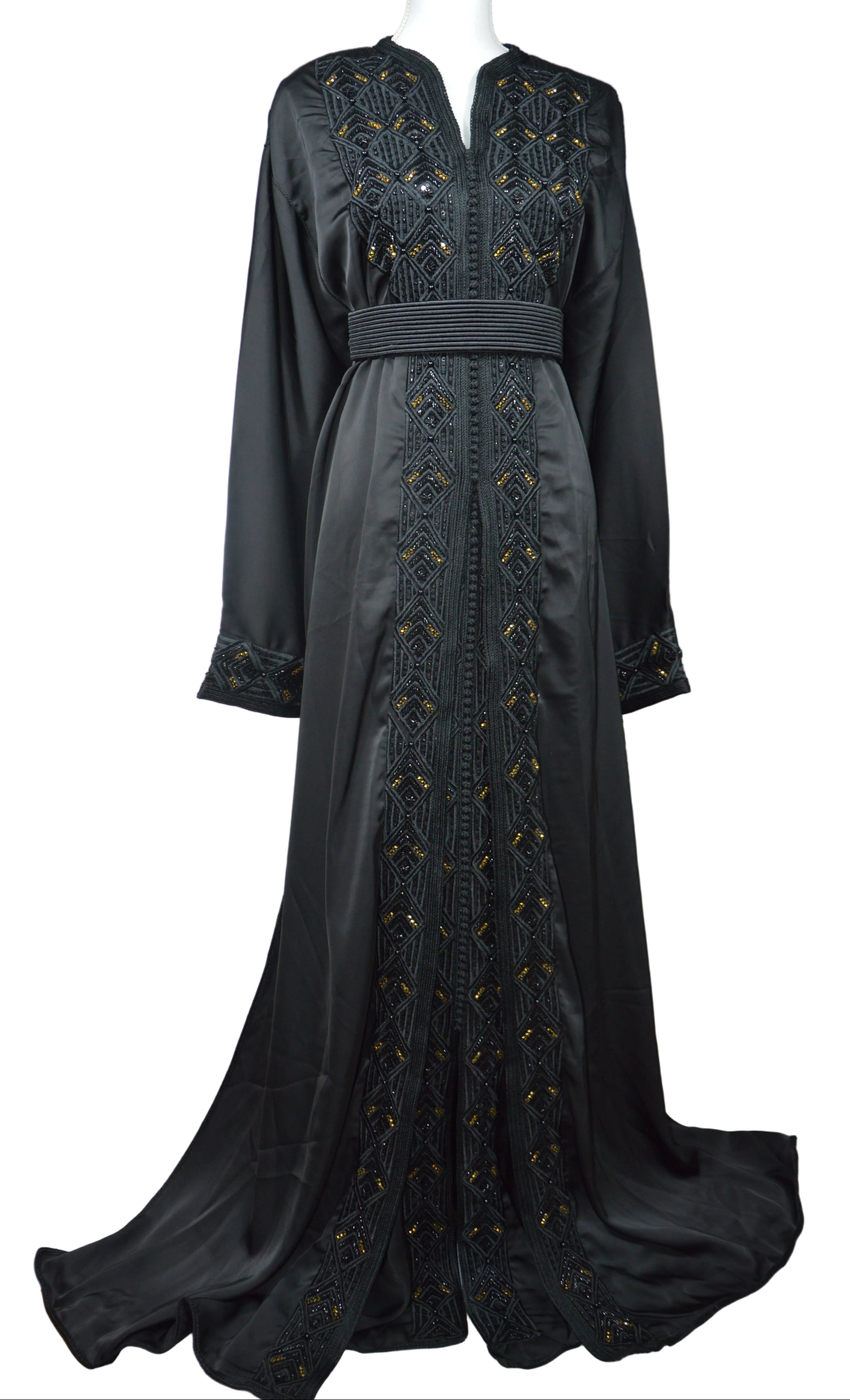 Takchita Haute Couture Noire Ornée d'Or - ZEYNAYA PRESTIGE