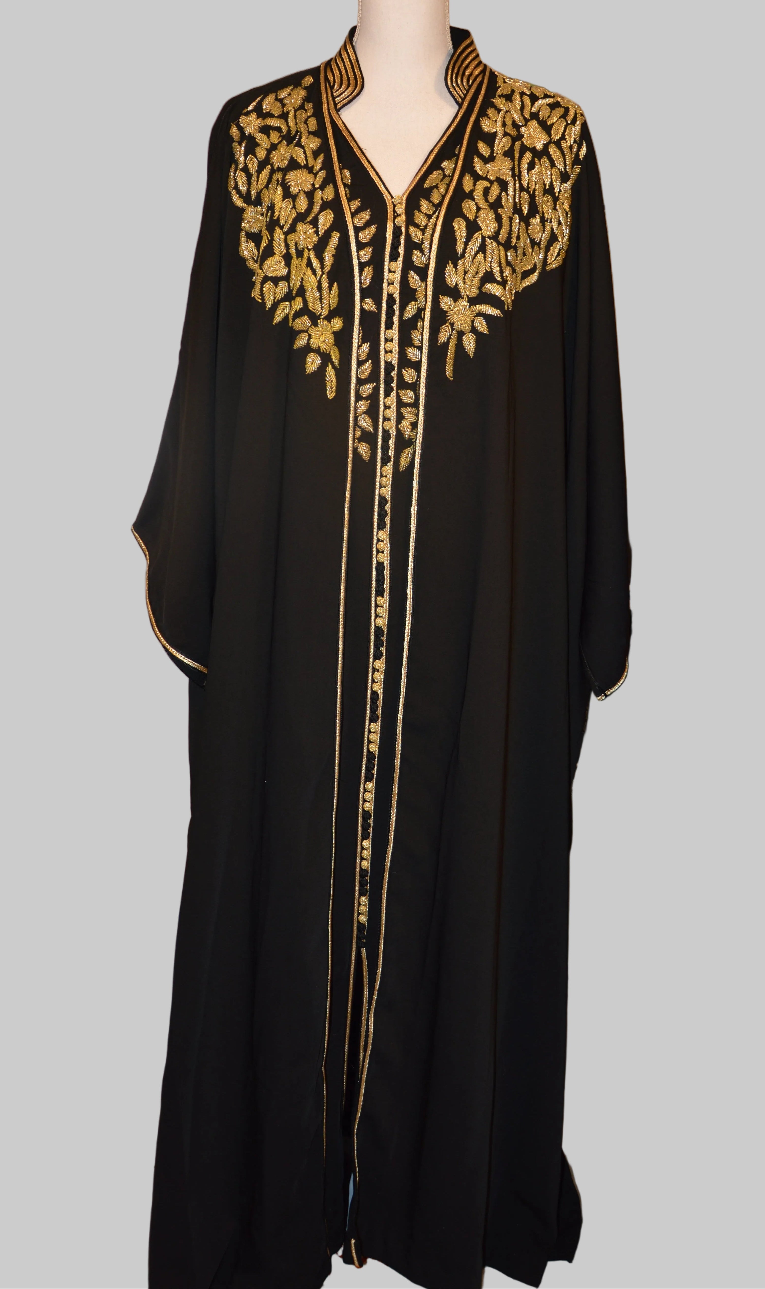 Kimono Perlé Noir Premium - Élégance Prestige