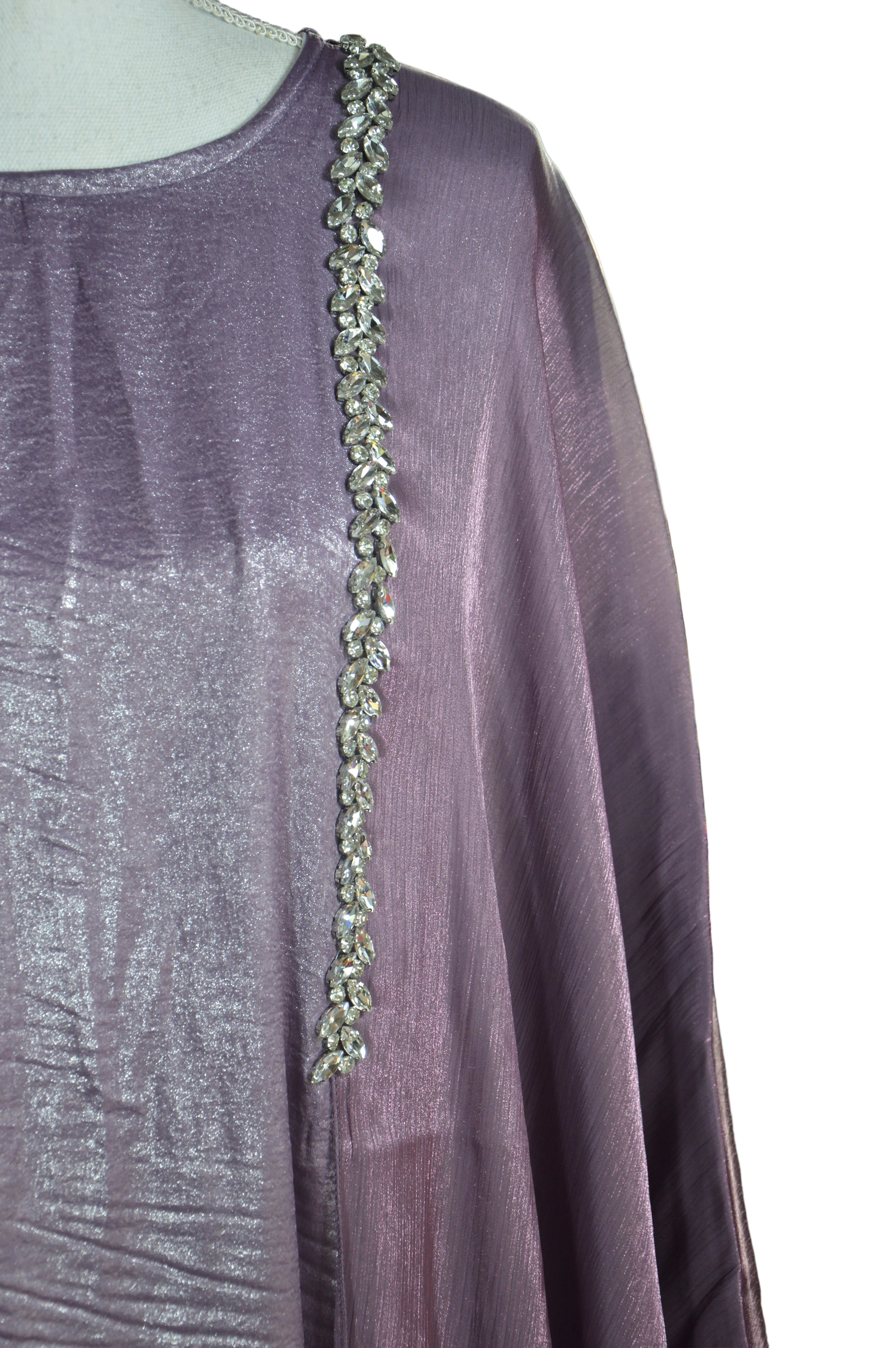 Abaya Rose Satinée Perlée