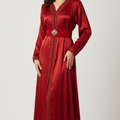 Red organza takchita with belt - Zeynaya Prestige
