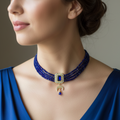 Royal blue oriental necklace – rectangular stone