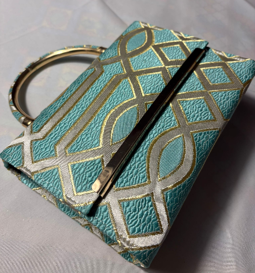 Babouche Marocaine Artisanale VERT OR