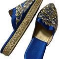 Moroccan Handmade Slipper ROYAL BLUE GOLD