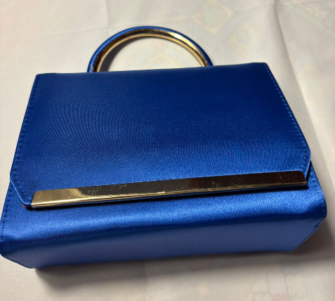 Babouche Marocaine Artisanale BLEU ROYAL OR