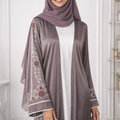 Abaya Kimono Perlé Taupe - collection dubai