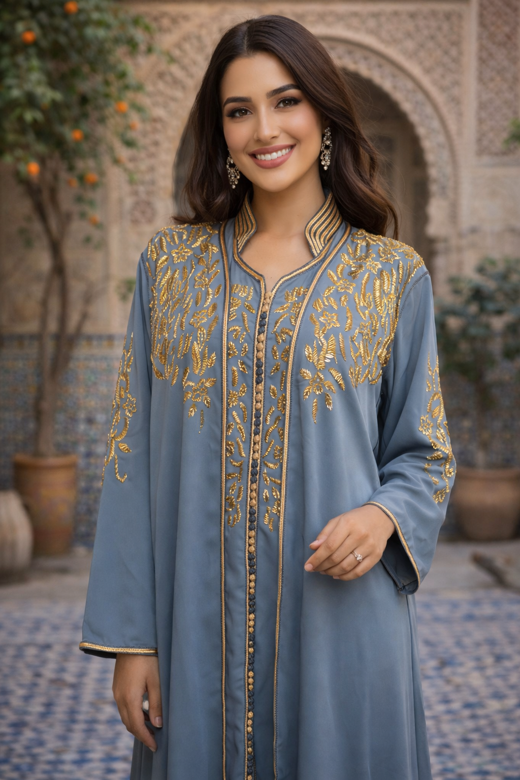 Kimono Perlé Gris Argent Premium - Élégance Prestige