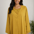 Jellaba 2 Pièces Moutarde - Caftan Marocain Femme Luxe