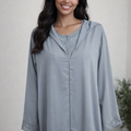 Djellaba 2 Pièces Gris - Caftan Marocain Femme Élégant
