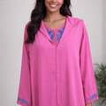 Jellaba 2 Pièces Fuschia - Caftan Marocain Femme Luxe