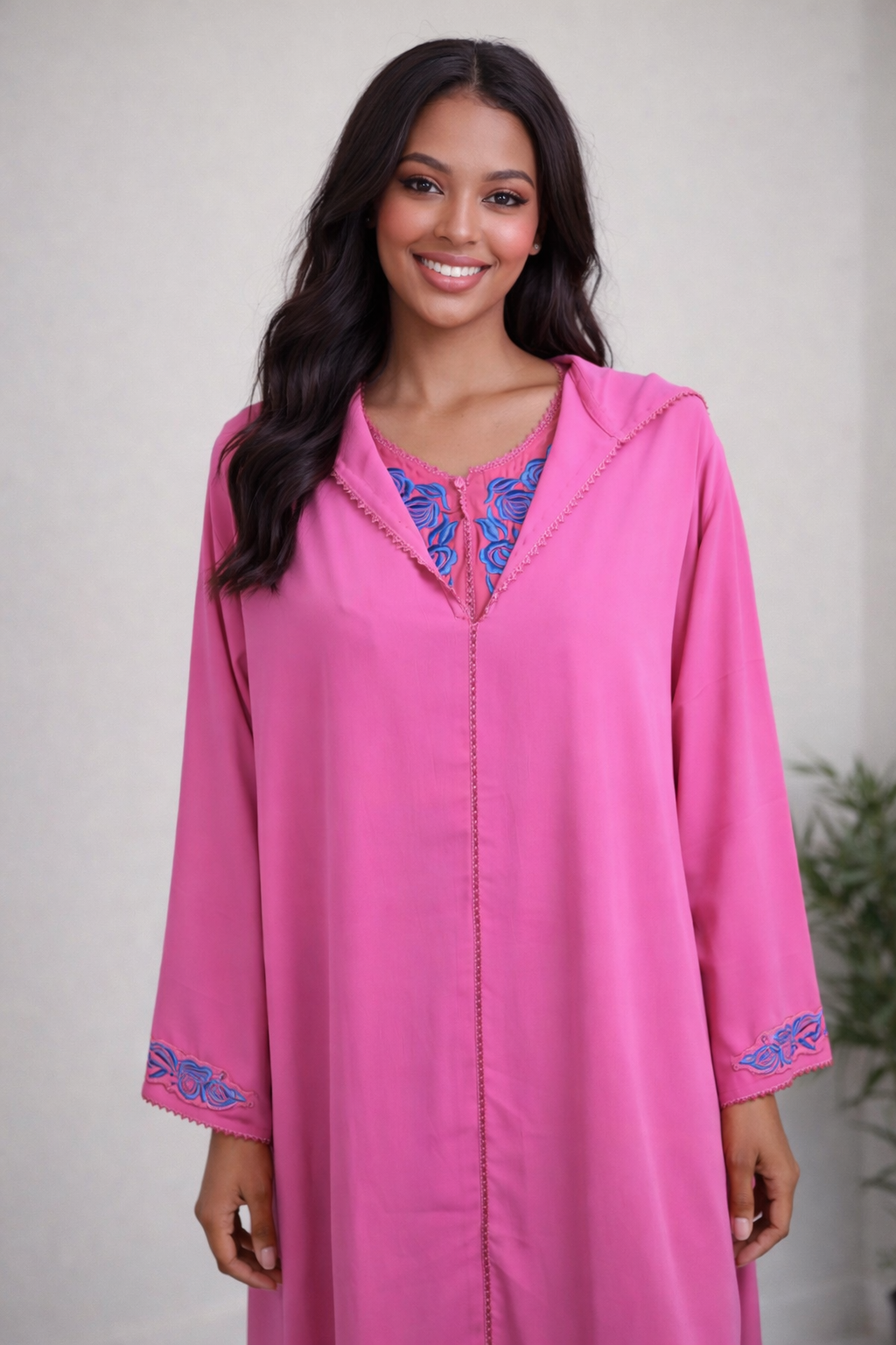 Jellaba 2 Pièces Fuschia - Caftan Marocain Femme Luxe