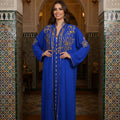 Premium Royal Blue Beaded Kimono - Prestige Elegance