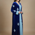 Kimono Velours 4 Pièces Luxe - Bleu Roi