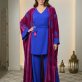 Luxurious 4-Piece Velvet Kimono Set - Radiant Fuchsia