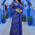 Takchita bleu royal à sequins or – Zeynaya Prestige