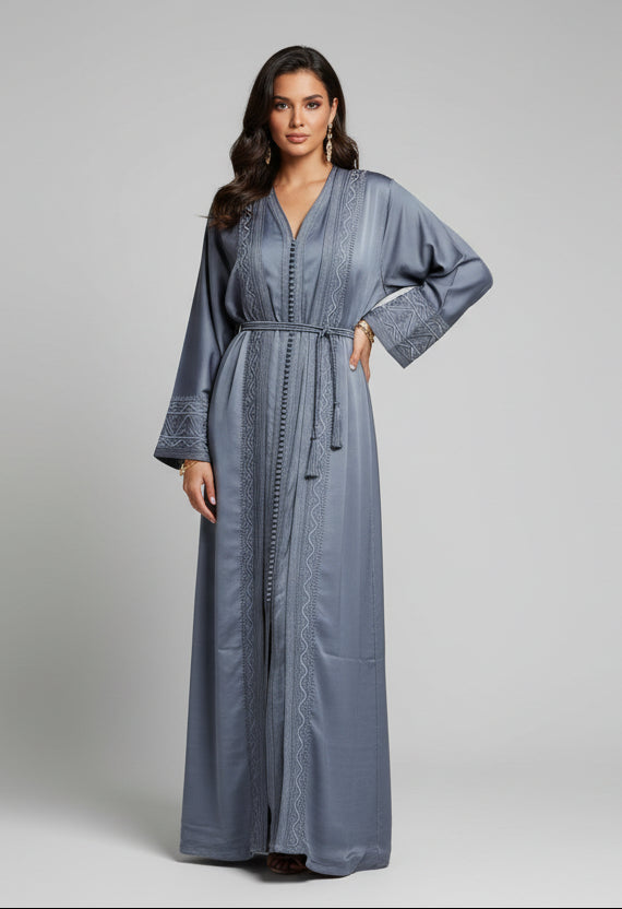 Kimono Premium Gris – Sophistication Discrète & Luxe Oriental