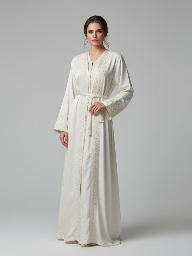 Kimono Premium Blanc – Pureté, Légèreté & Luxe Oriental