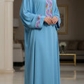 GANDOURA FARASHA BLEU CIEL BRODE