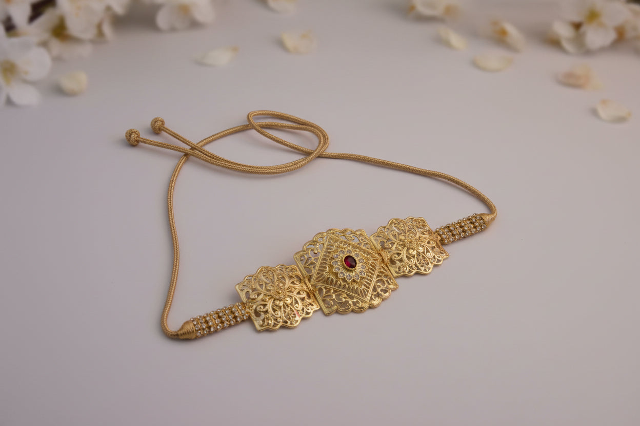 Ceinture Enfant Pierre Rouge - Accessoire Marocain de Luxe