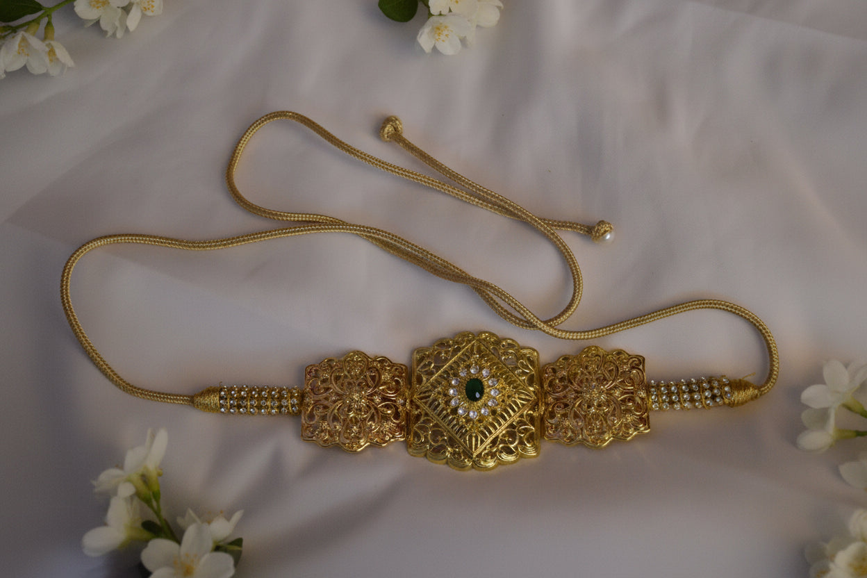 Ceinture Enfant Pierre Verte - Accessoire Marocain de Luxe