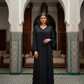 GANDOURA NOIR ARGENT - ELEGANCE INTEMPORELLE
