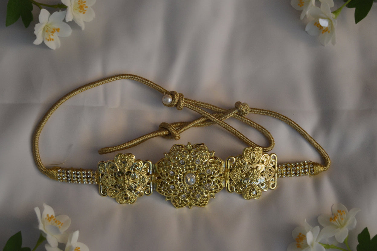 Ceinture Enfant Argent 3 Fleurs - Accessoire Marocain de Luxe