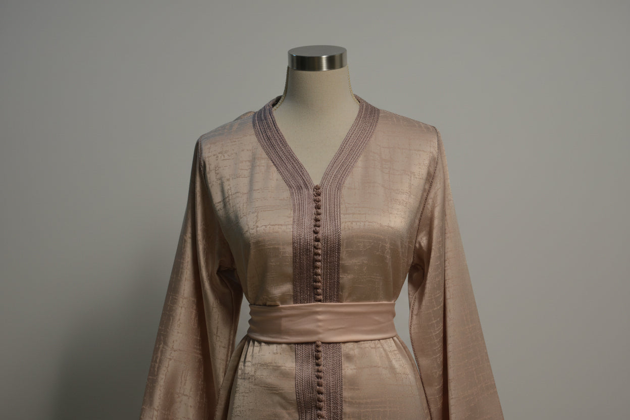 Jabador Rose – Élégance Marocaine Artisanale