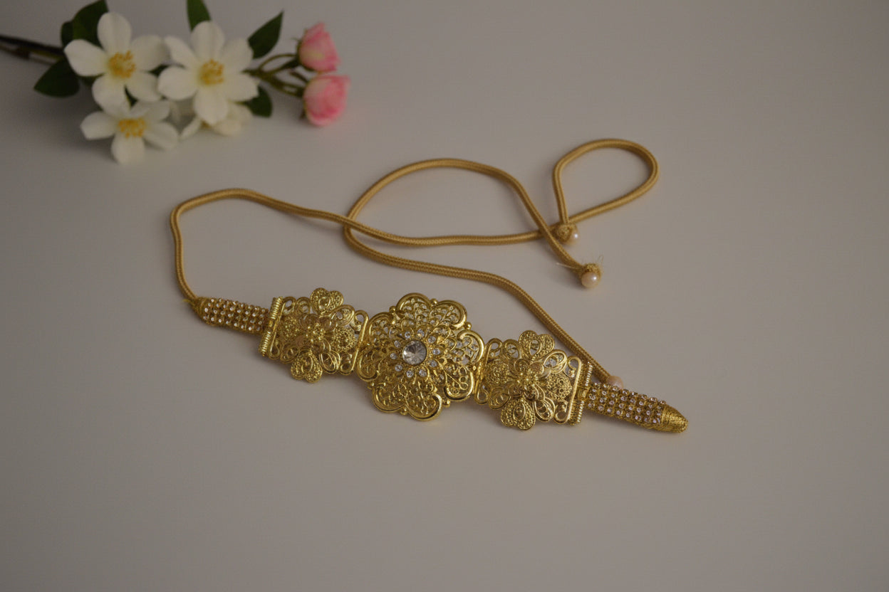 Ceinture Enfant Argent Fleur Élégance Royale - Accessoire Marocain de Luxe