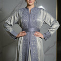 Takchita Gris Argent Luxe - Caftan Marocain Élégant