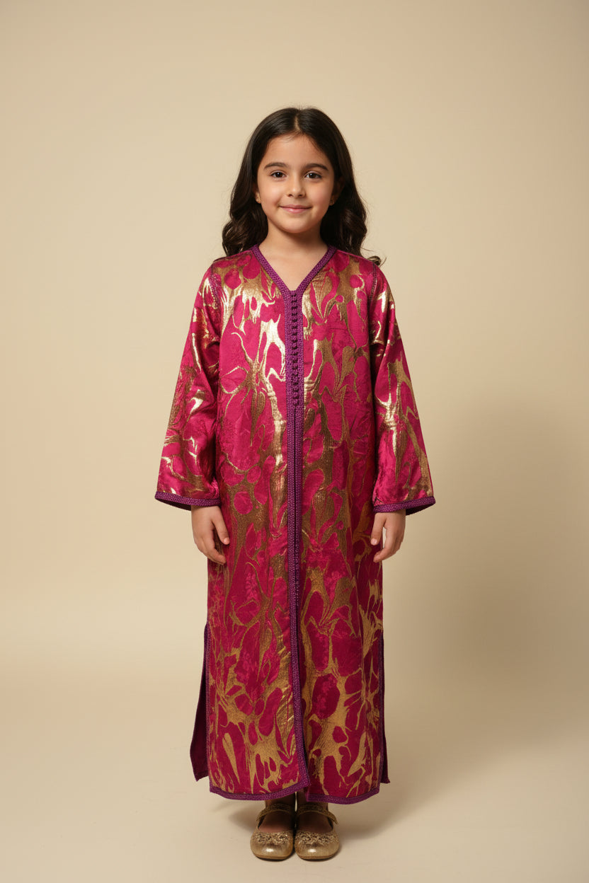 Takchita Fuschia Fille - Caftan Marocain Enfant de Luxe