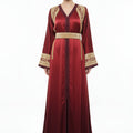 Bordeaux Red Embroidered Moroccan Takchita - Luxury and Elegance