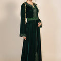 EMERALD GREEN VELVET CAFTAN – TRADITIONAL EMBROIDERY