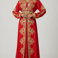 Moroccan Embroidered Red Takchita - Luxury High Fashion Two-Piece