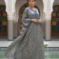 Gandoura Panthère Bleu Clair - Caftan Marocain de Luxe