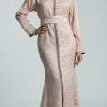 Caftan Sirène Dentelle Rose - Luxe Marocain