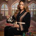 Black Velvet Jabador Set - Luxury Moroccan Attire