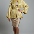 Yellow Gold Brocade Jacket - Moroccan Elegance