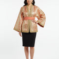 Orange Gold Brocade Jacket - Moroccan Elegance