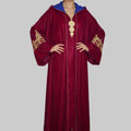 Jellaba Velours Fuschia Brodé Or - Élégance Marocaine