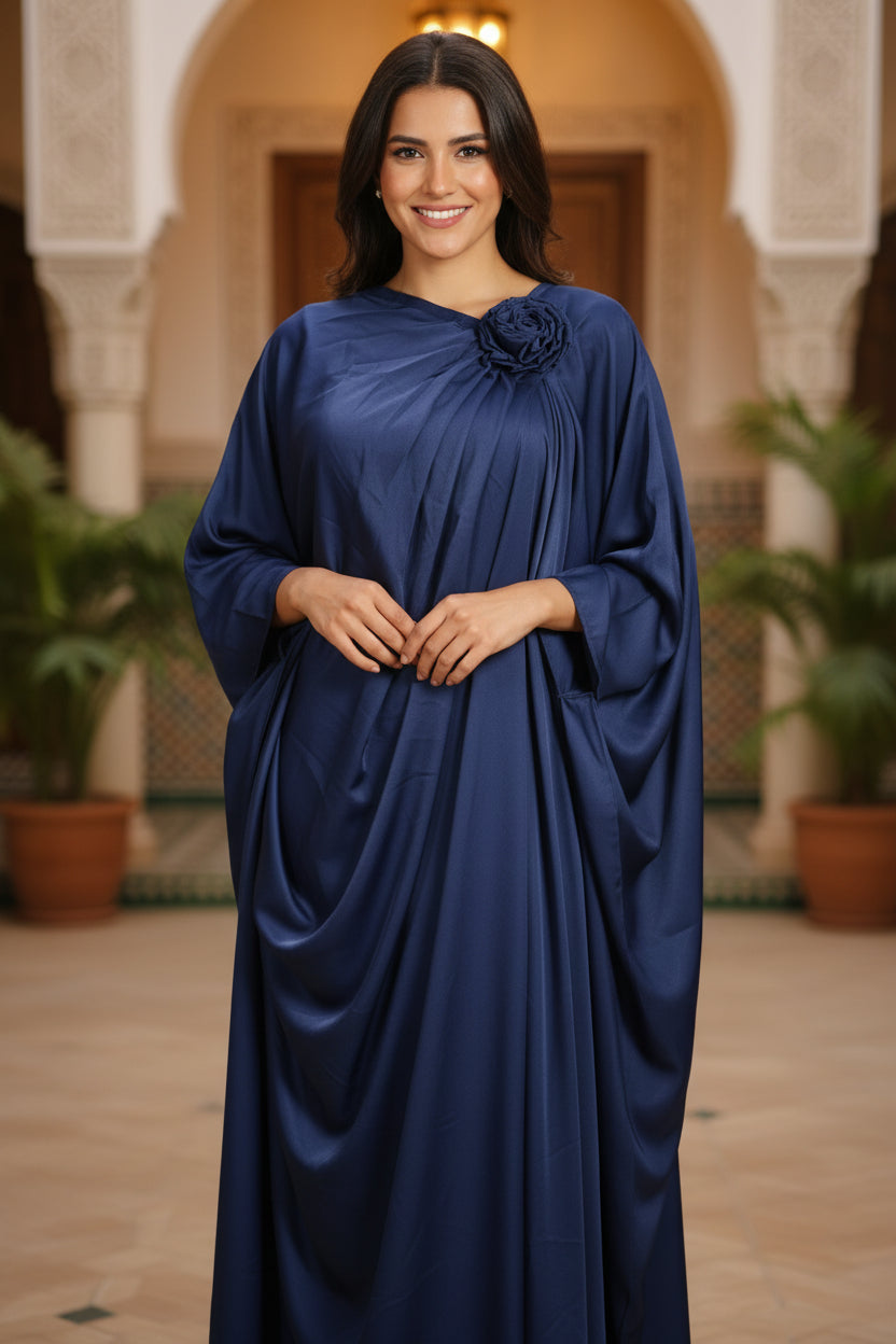 Abaya Fleur Bleu - Fraîcheur et Élégance Florale