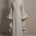 Abaya Crème Papillon - Élégance Emiratie
