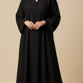 Abaya Dubai Noire avec Dentelle et Foulard