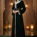 Royal Green High-Neck Kaftan - Prestige Velvet