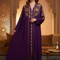 Premium Violet Beaded Kimono - Prestige Elegance
