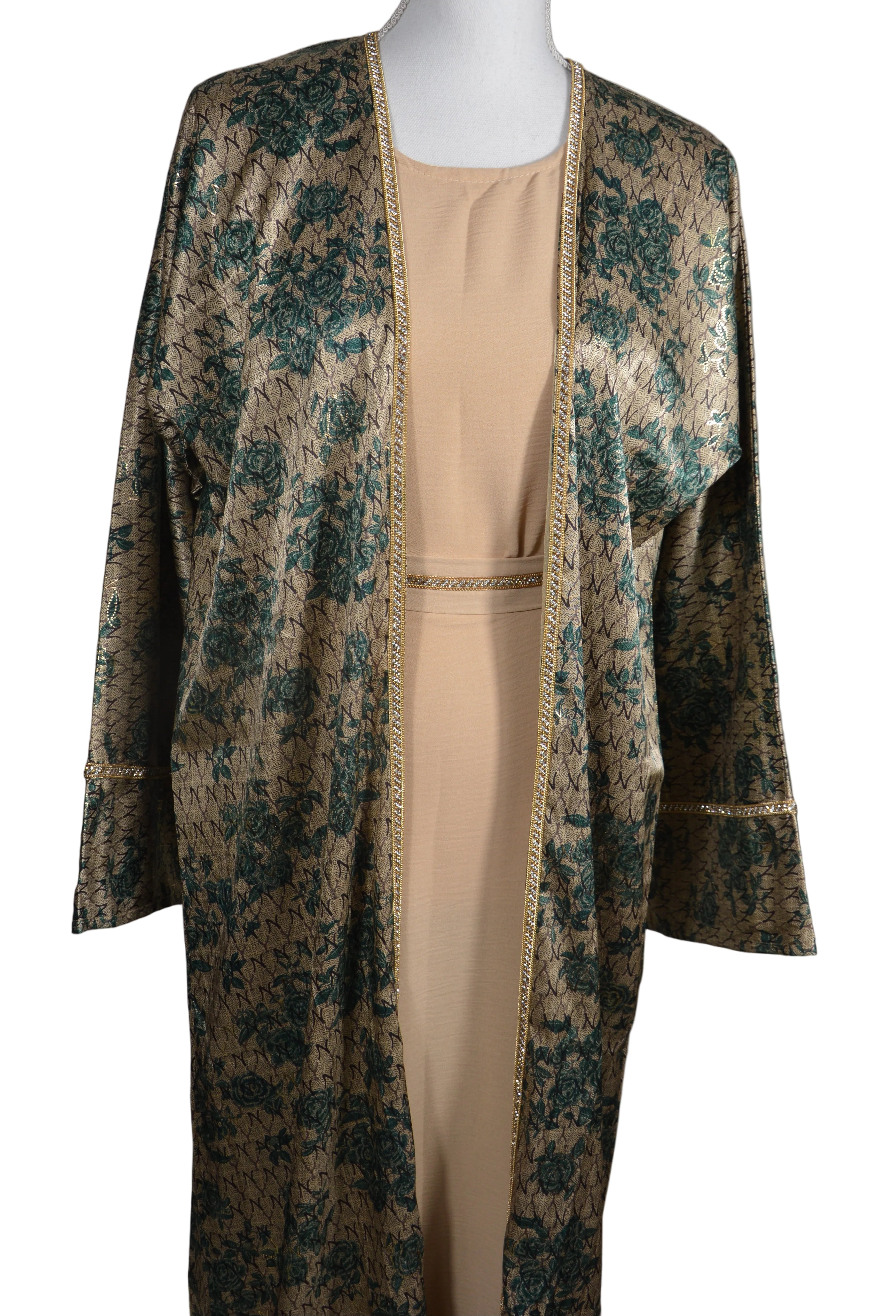 Abaya Kimono Vert Or - collection dubai