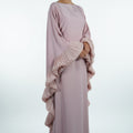 Abaya Rose Papillon - Élégance Emiratie