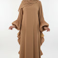 Abaya Marron Papillon - Élégance Artisanale