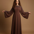 Abaya Farasha Marron Brillant - Élégance Chocolat